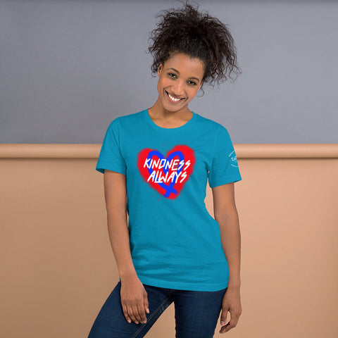 Karma Inc Apparel  Aqua / S "KINDNESS ALWAYS" Bella-Canvass Preimum Unisex T-Shirt