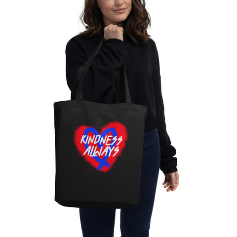 Karma Inc Apparel  Black "KINDNESS ALWAYS" ORGANIC COTTON TOTE BAG