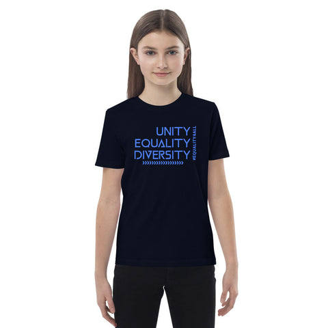Karma Inc Apparel  French Navy / 3-4 "UNITY EQUALITY DIVERSITY" Organic Cotton Unisex Youth T-Shirt