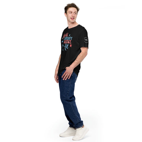 Karma Inc Apparel  Unisex T-Shirt "WITH LIBERTY AND JUSTICE FOR ALL" Unisex Bella-Canvass T-Shirt